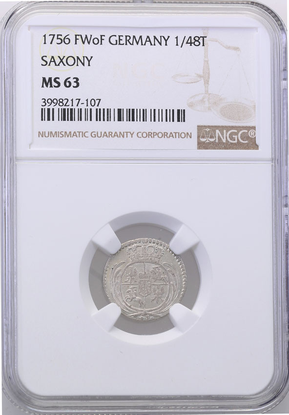August III Sas. 1/48 Talara 1756ôF, Grünthal NGC MS63